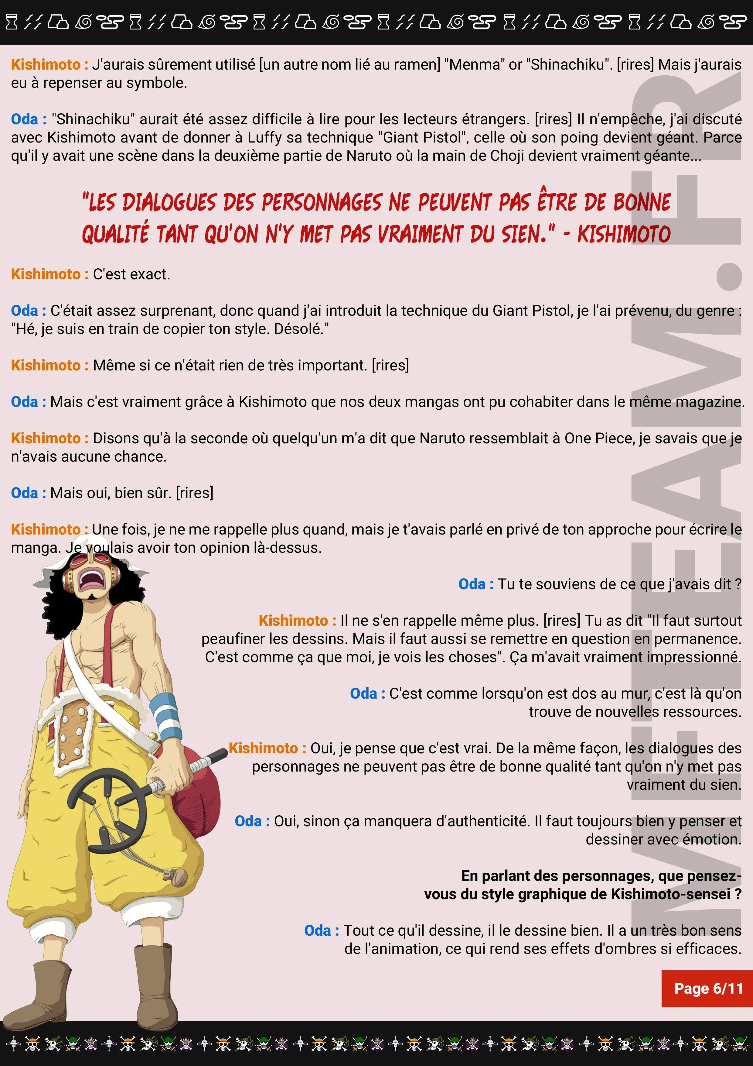 One Piece Scan 786 1 Interview Oda X Kishimoto Lire One Piece Scan En 